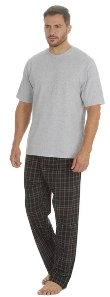 Cargo Bay Mens Jersey Top & Woven Check Pyjama Lounge Set
