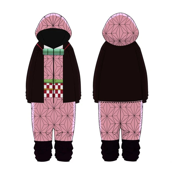 Demon Slayer Kimetsu no Yaiba Pajamas Jumpsuit Cosplay Kamado Tanjirou Sleepwear