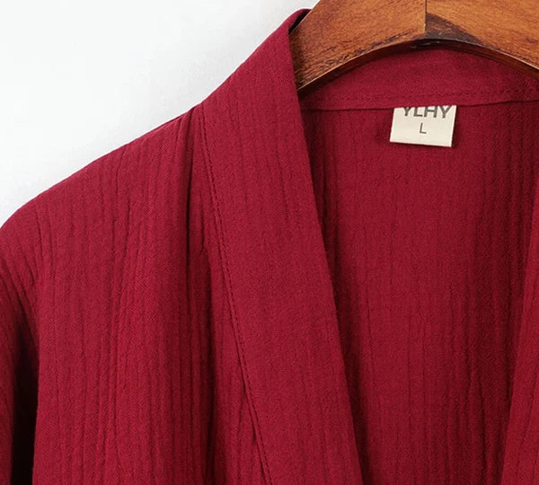 Cotton Japanese Kimono Pajamas Men Long-sleeve Trousers Casual Sleepwear