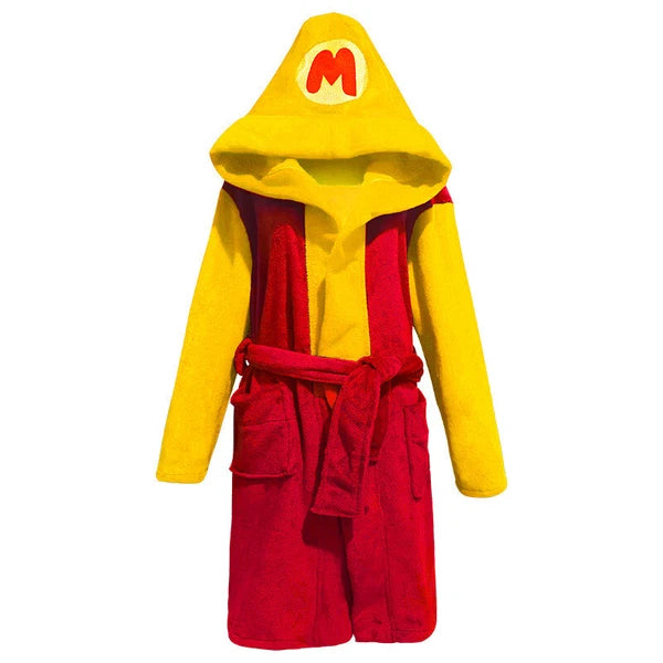 Game Super Mario Bathrobe Pajamas Cosplay Adult Kids Sleepwear Nightgown Costume