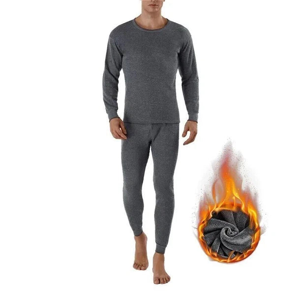 2023 Men's winter thick coral velvet pajamas, pants, long sleeves, two-piece set