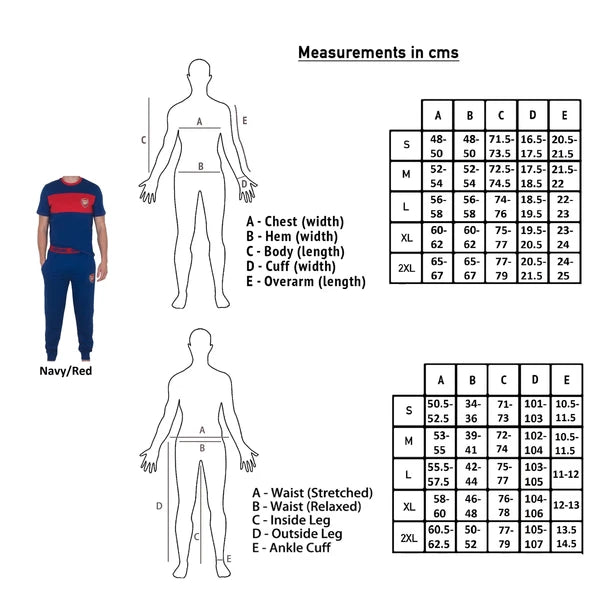 Arsenal FC Mens Pyjamas Long Premium Set OFFICIAL Football Gift