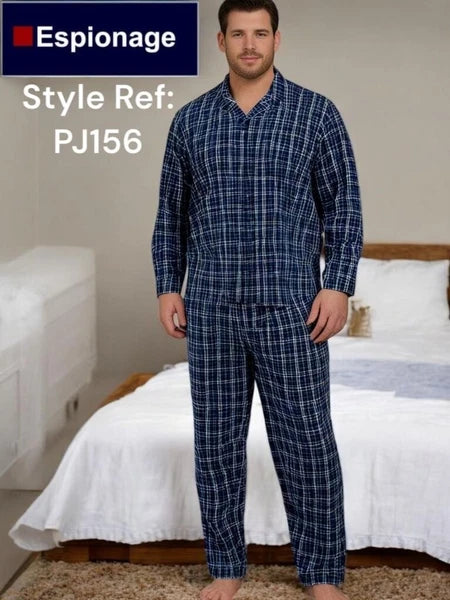 ESPIONAGE PJ156 BLUE CHECK PYJAMAS 2XL 3XL 4XL 5XL 6XL 7XL 8XL