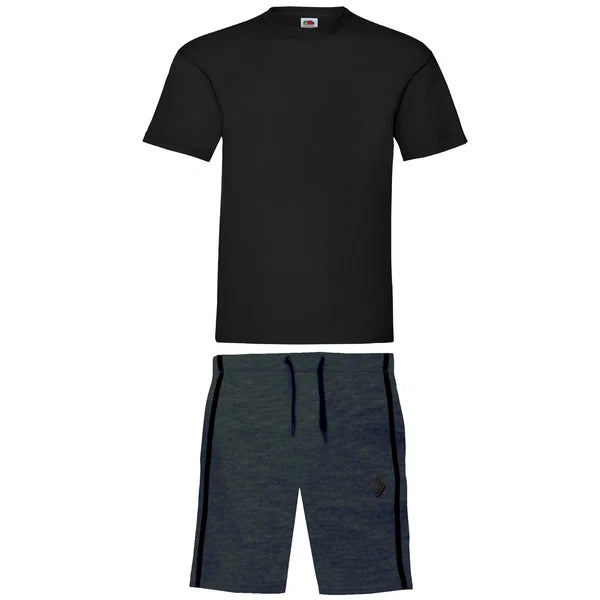 Enzo Mens Loungwear Set Short Sleeve T-Shirt Lounge Shorts Pyjama Suit S-2XL