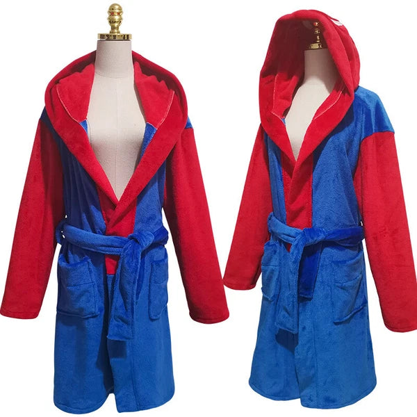 Game Super Mario Bathrobe Pajamas Cosplay Adult Kids Sleepwear Nightgown Costume