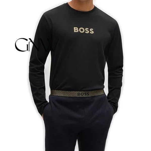 BOSS MEN'S METALLIC-BRANDING PYJAMAS IN INTERLOCK COTTON GIFT-BOX Was £99