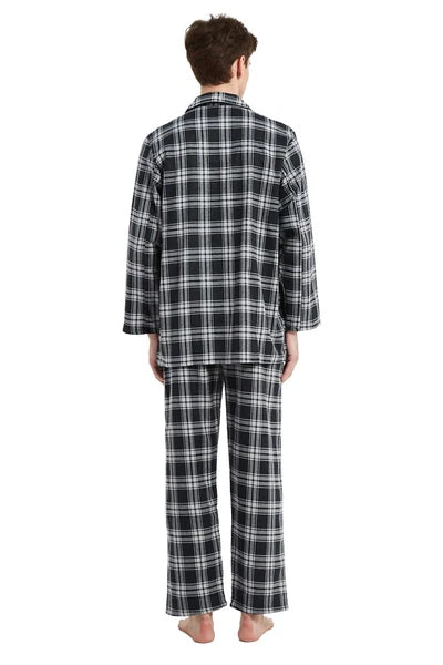 Amaxer Men’s Pajamas Set 100% Cotton Flannel Long Sleeves Pajamas For Men PJs