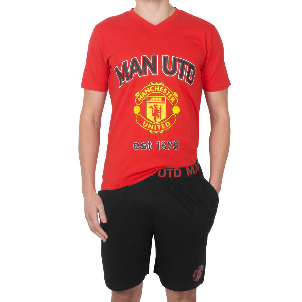 Manchester United Mens Pyjamas Short Loungewear OFFICIAL Football Gift