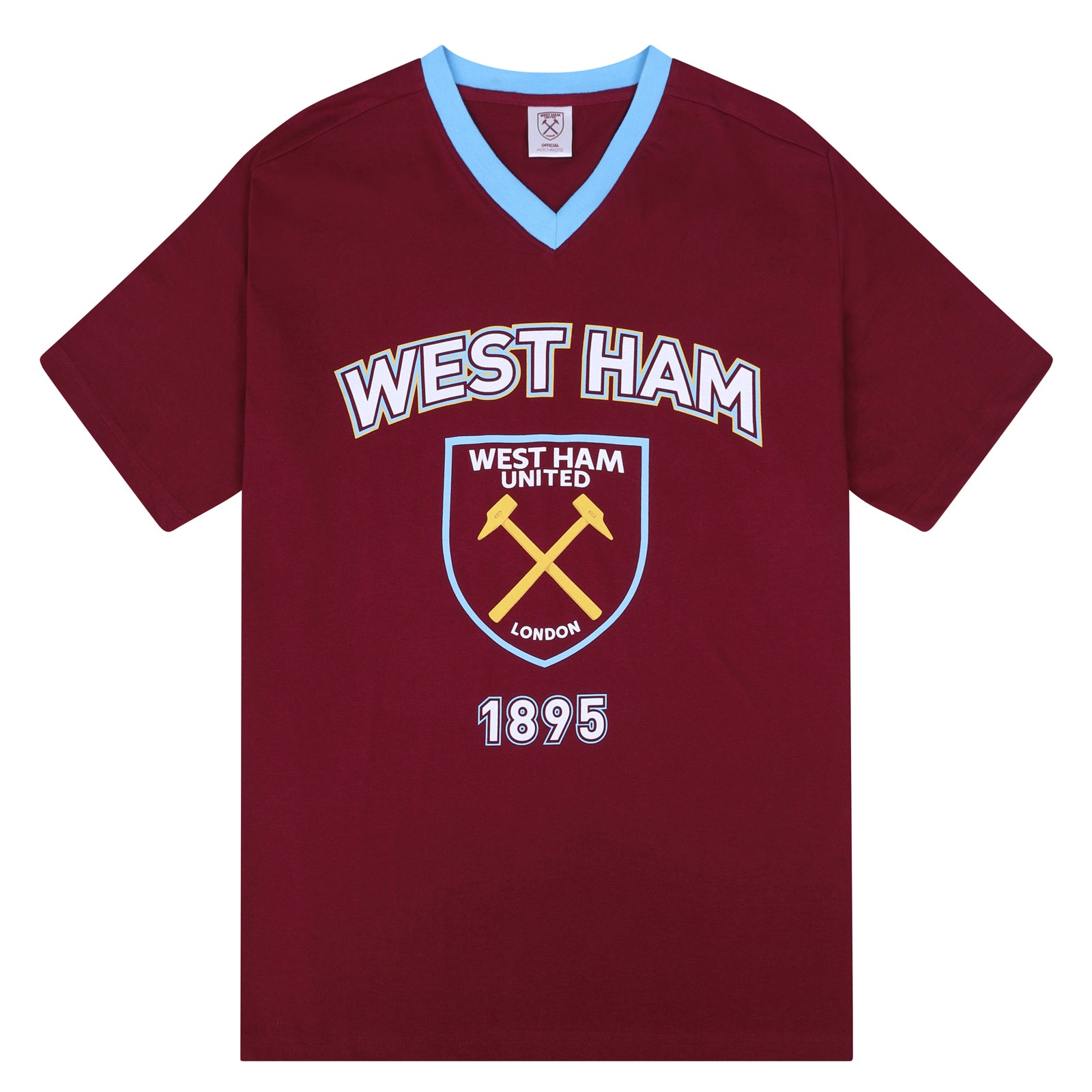 West Ham United FC Mens Pyjamas Short Loungewear OFFICIAL Football Gift