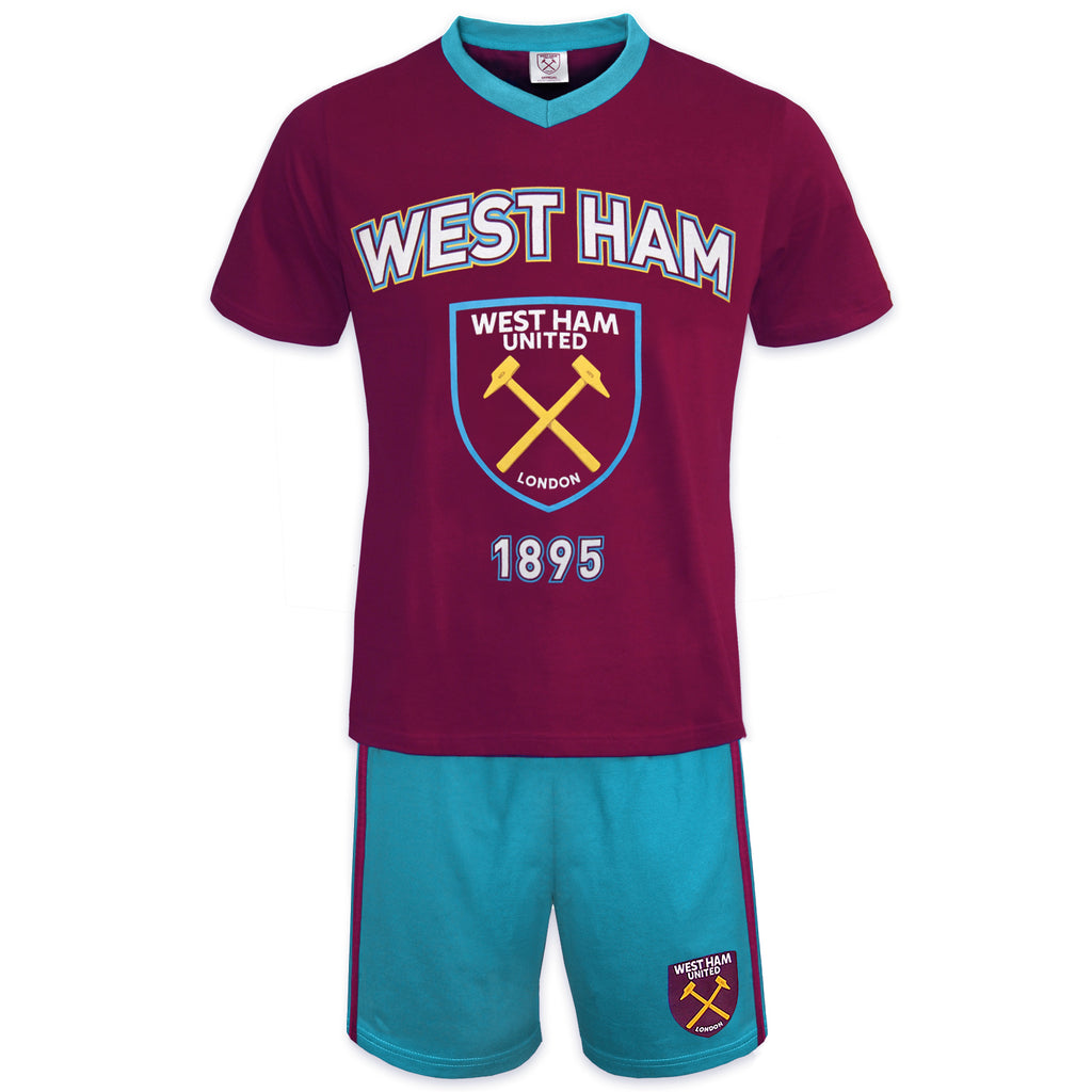 West Ham United FC Mens Pyjamas Short Loungewear OFFICIAL Football Gift