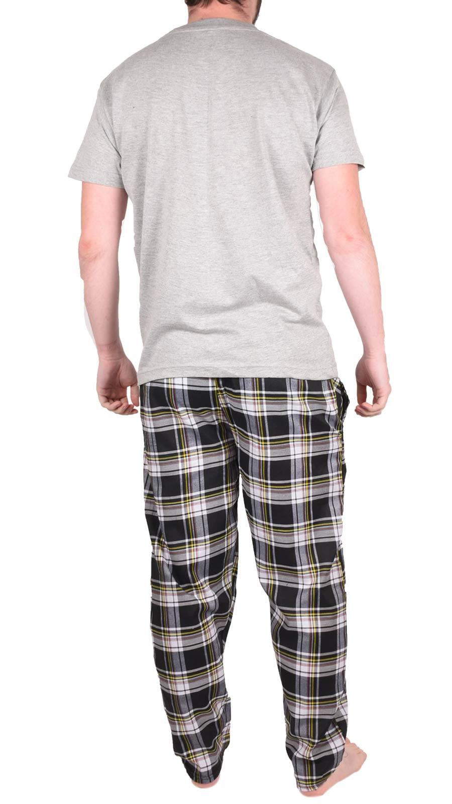 Mens Pyjamas Set Short Long Sleeve Two Piece TShirt Lounge Trouser PJ Nightwear