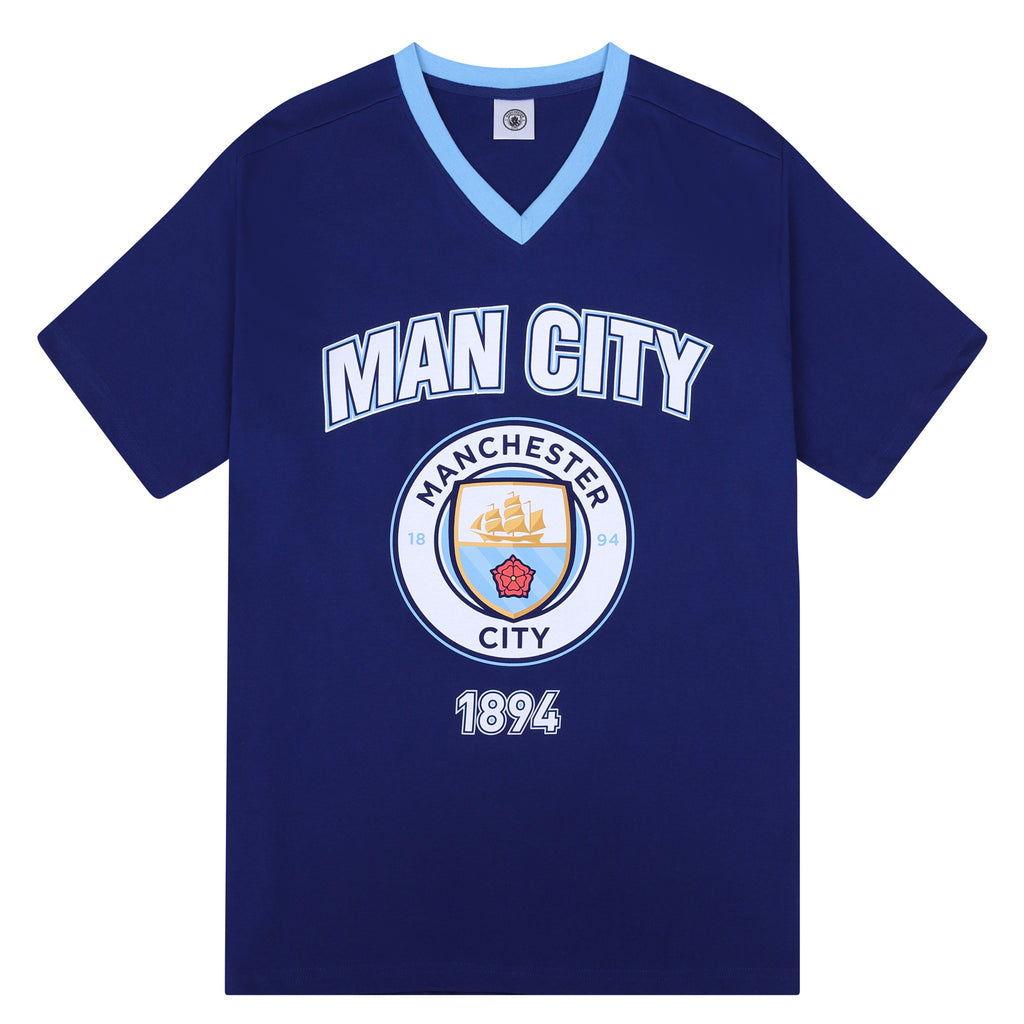Manchester City Mens Pyjamas Short Loungewear OFFICIAL Football Gift