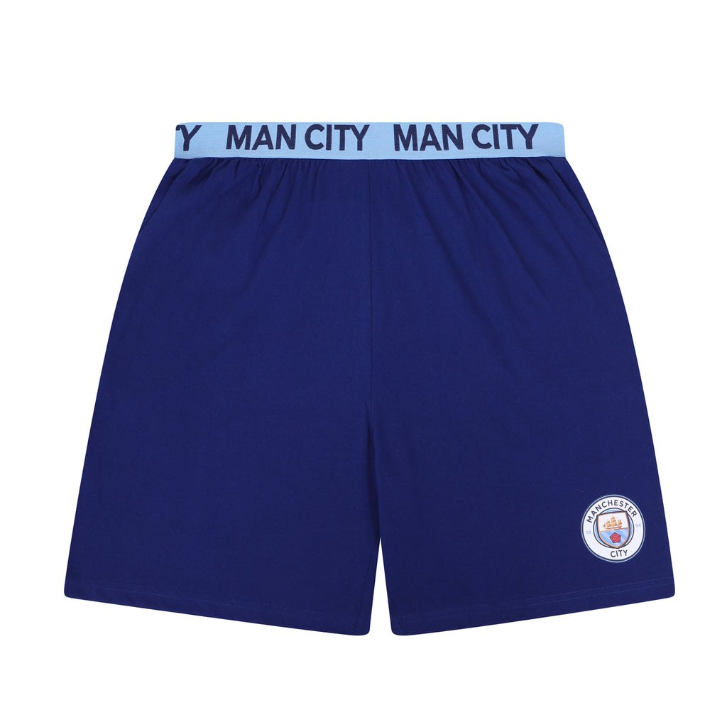 Manchester City Mens Pyjamas Short Loungewear OFFICIAL Football Gift