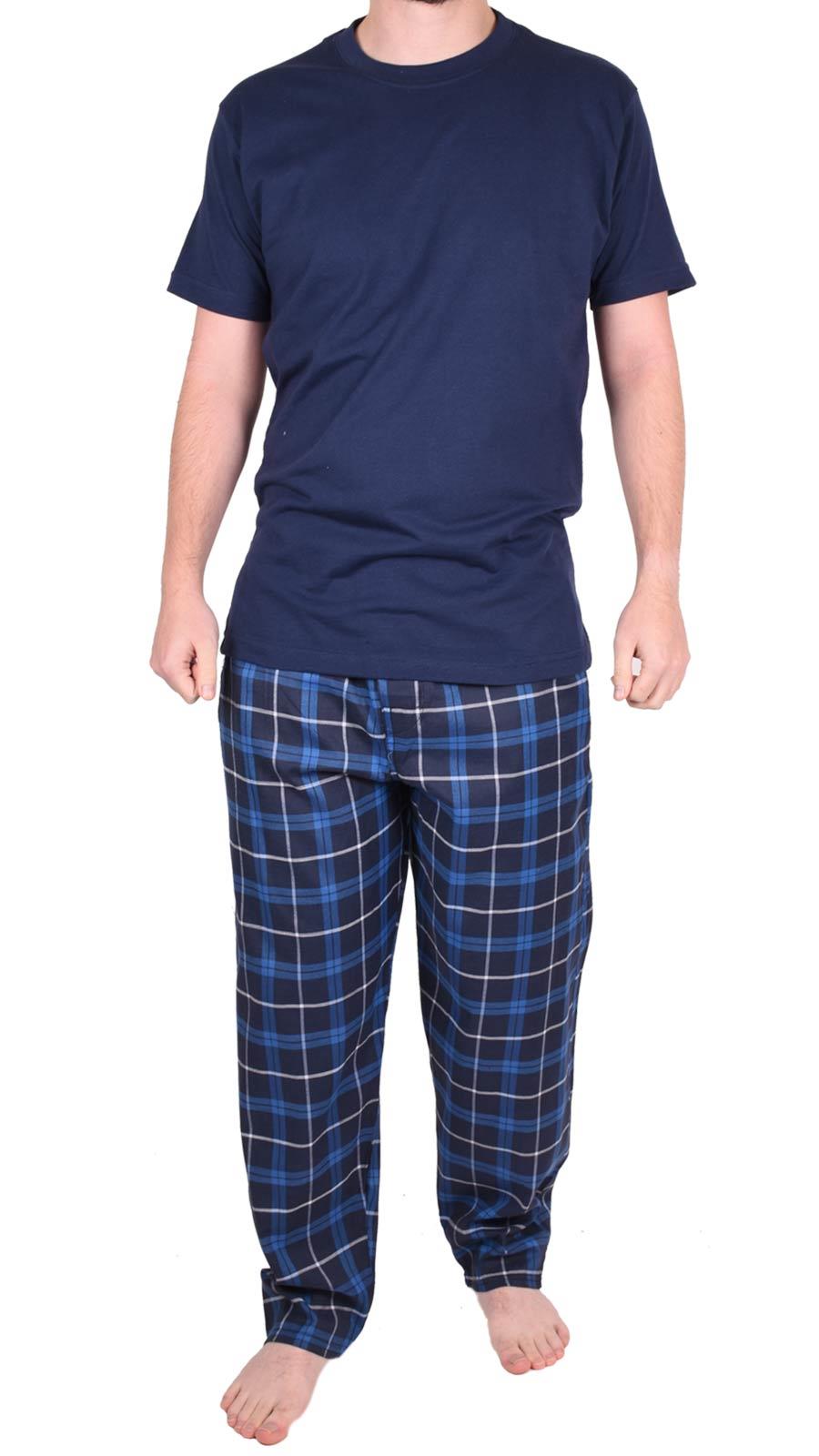 Mens Pyjamas Set Short Long Sleeve Two Piece TShirt Lounge Trouser PJ Nightwear