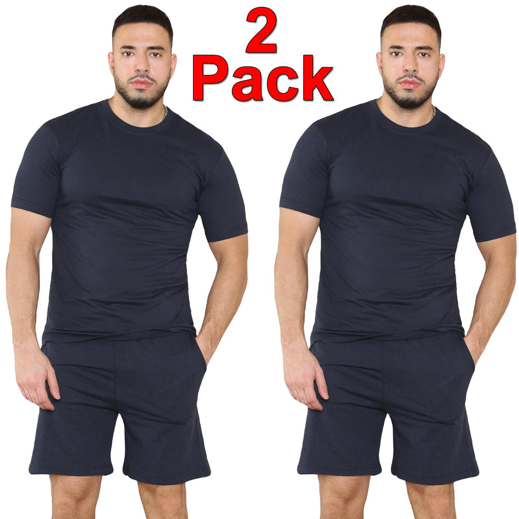 Mens Pyjamas Shorts Set Short Sleeve Nightwear Pjs Loungewear Cotton Size S-XL