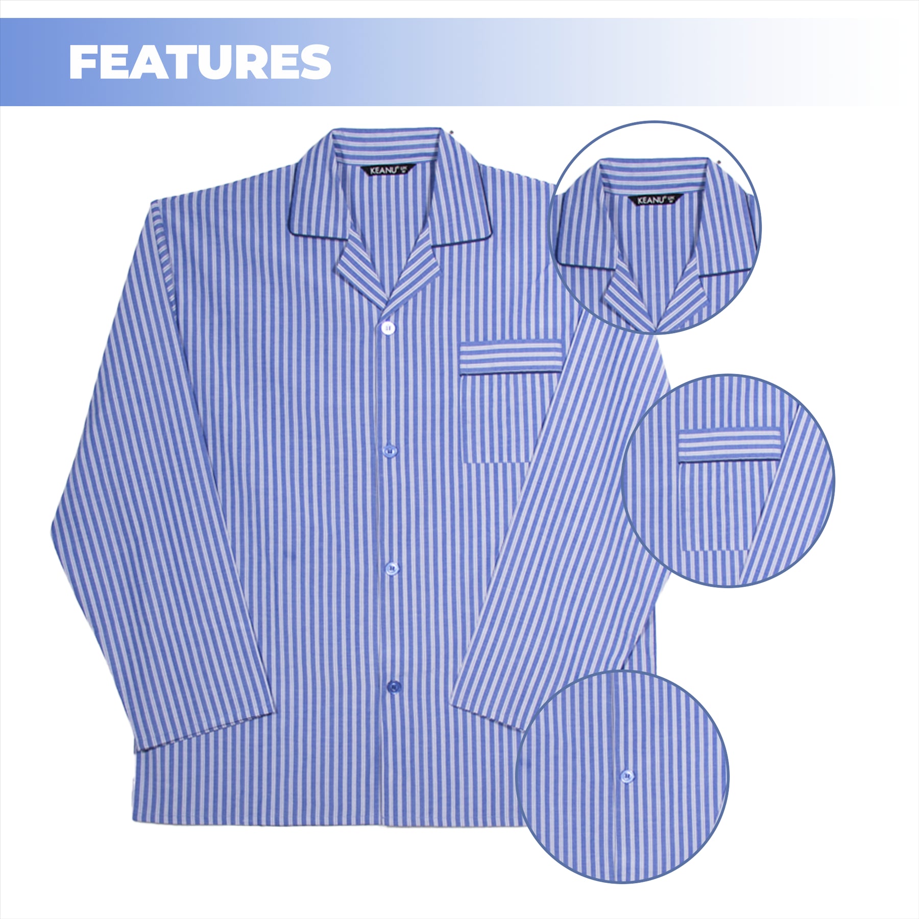 Mens  Oxford Woven Polycotton Plain Pyjama Set Nightwear Sizes S - 2XL