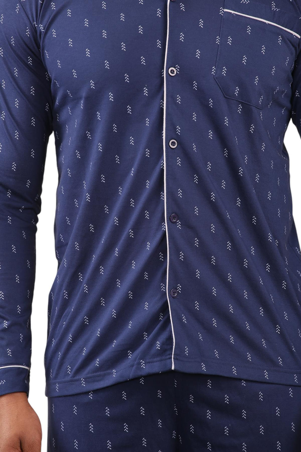 Mens Classic Assorted Long Sleeve Pyjama Set Soft Touch Button Up Nightwear