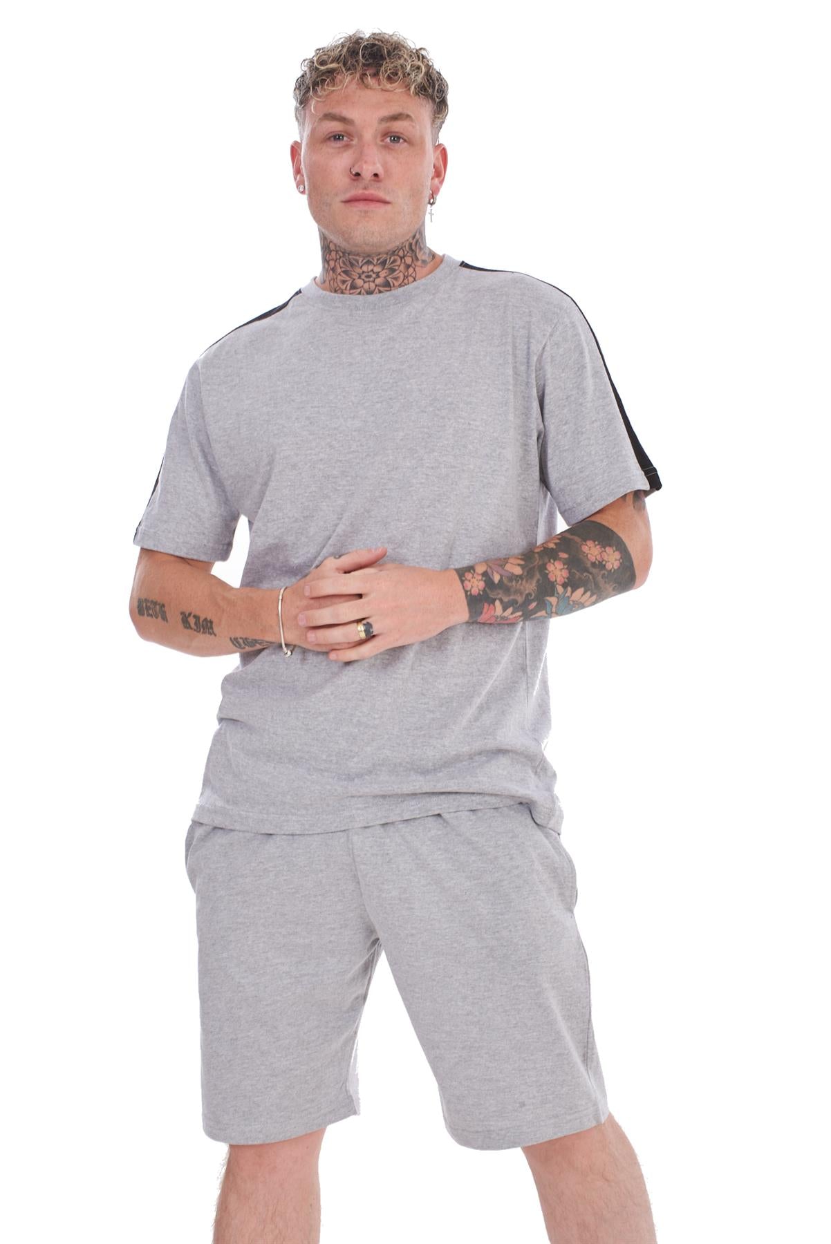 Mens Summer Tracksuit Set T-Shirt & Shorts 2 Piece Lounge Gym Outfit S-XXL