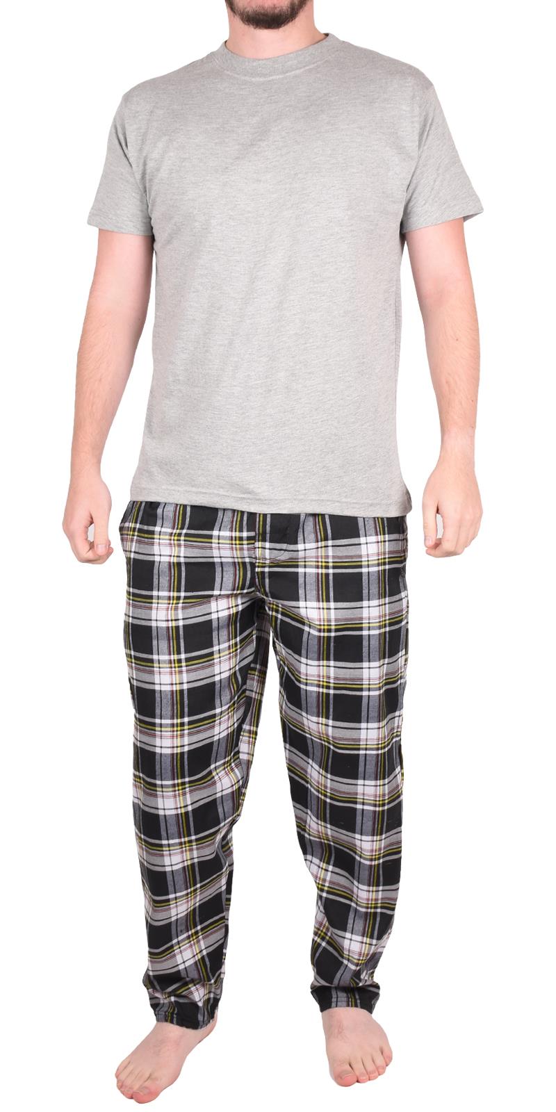 Mens Pyjamas Set Short Long Sleeve Two Piece TShirt Lounge Trouser PJ Nightwear