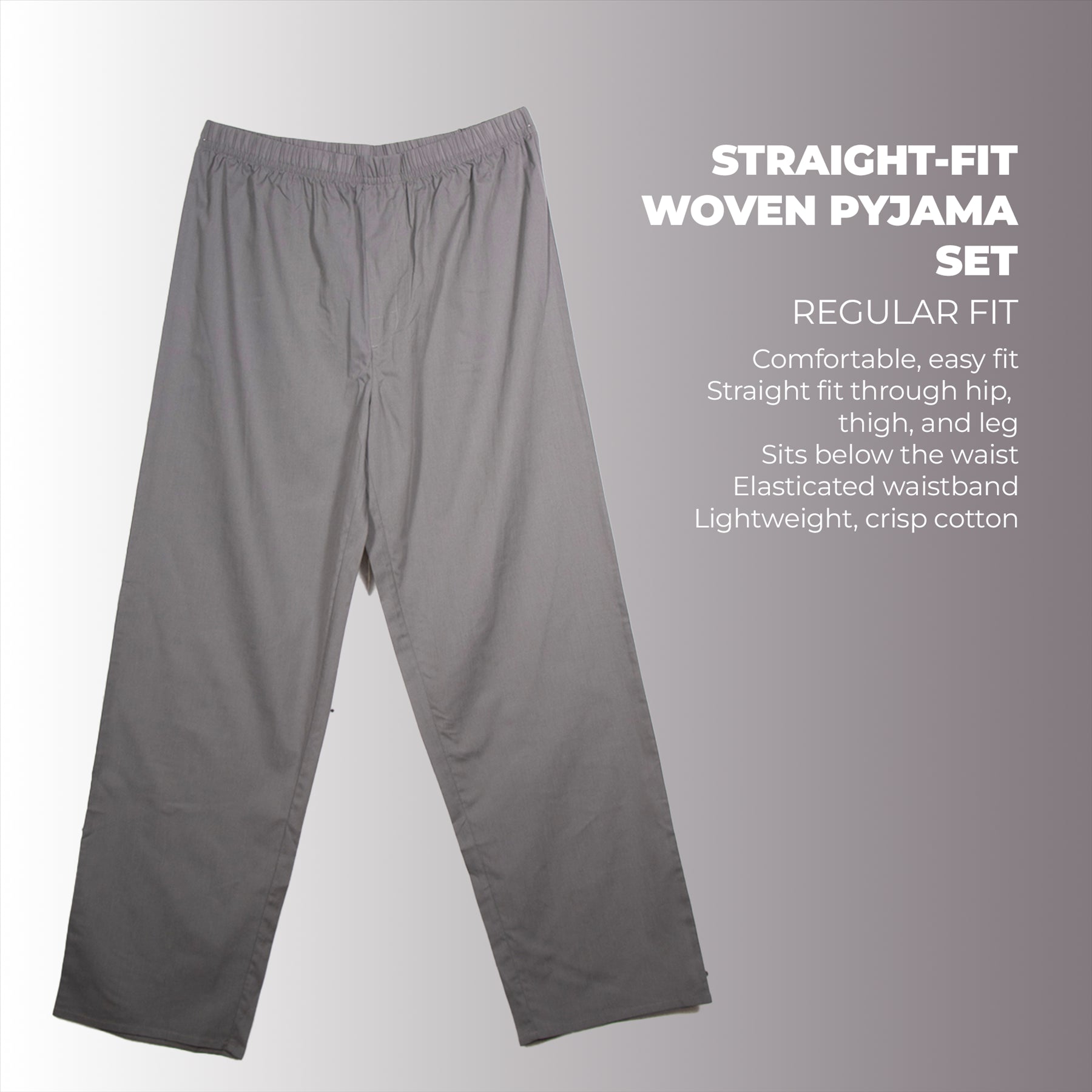 Mens  Oxford Woven Polycotton Plain Pyjama Set Nightwear Sizes S - 2XL