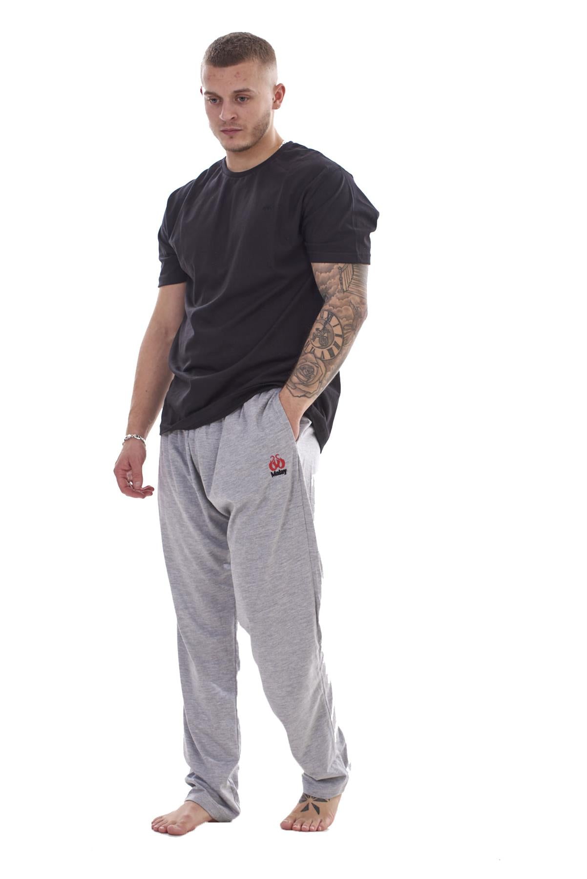 Mens Cotton Pyjama Set Jersey Top Pants Lightweight Loungewear Nightwear M-XXL