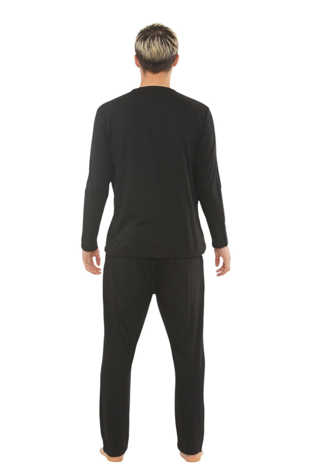 Mens Jersey Pyjama Set Long Sleeve Lounge Sleepwear Loungewear M to XXL