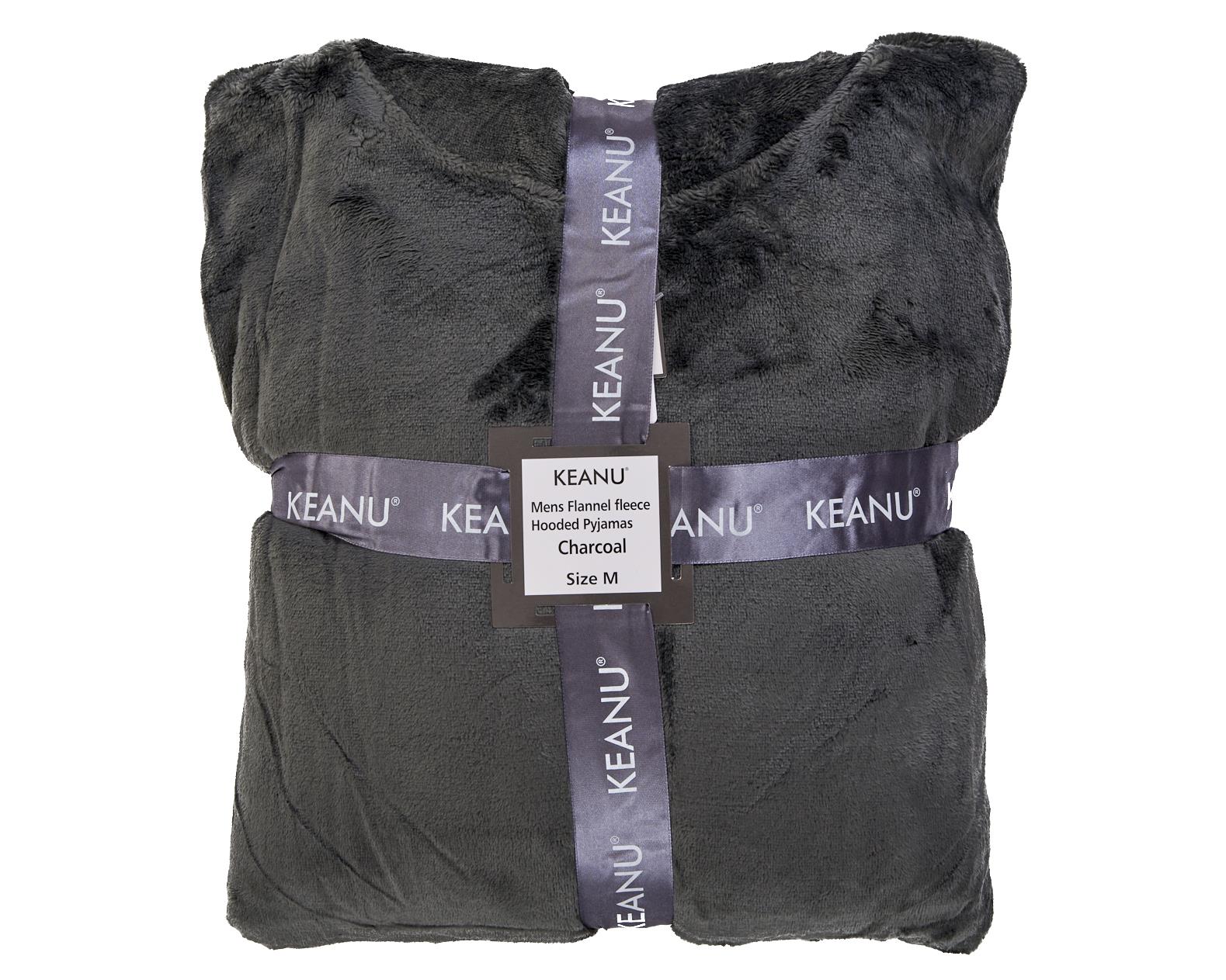 Mens Luxury Flannel Fleece Hooded Pyjamas Twosies Crew Neck Lounge Set Soft Warm