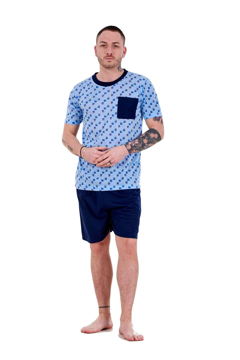 Men's Short Sleeve T-Shirt & Shorts Lounge Set Nightwear PJs M to XXL