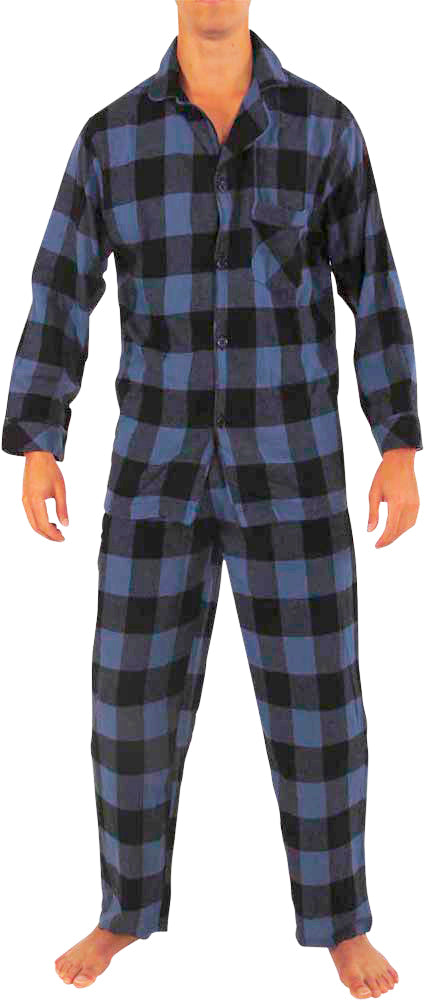 Norty Mens Cotton Poly Blend Yarn Flannel Pajama Lounge Sleep Sets