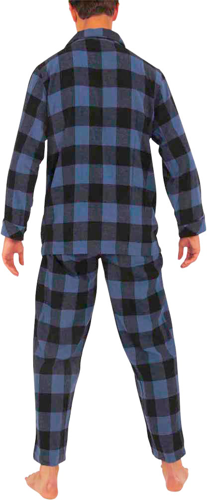 Norty Mens Cotton Poly Blend Yarn Flannel Pajama Lounge Sleep Sets