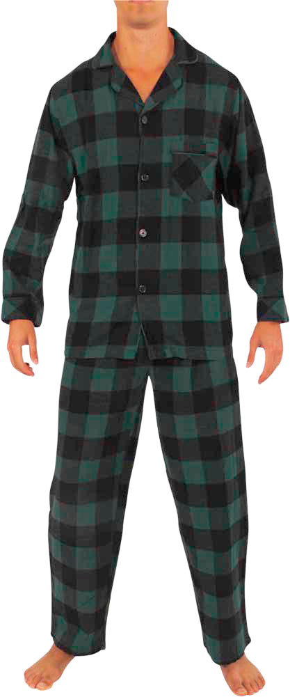 Norty Mens Cotton Poly Blend Yarn Flannel Pajama Lounge Sleep Sets