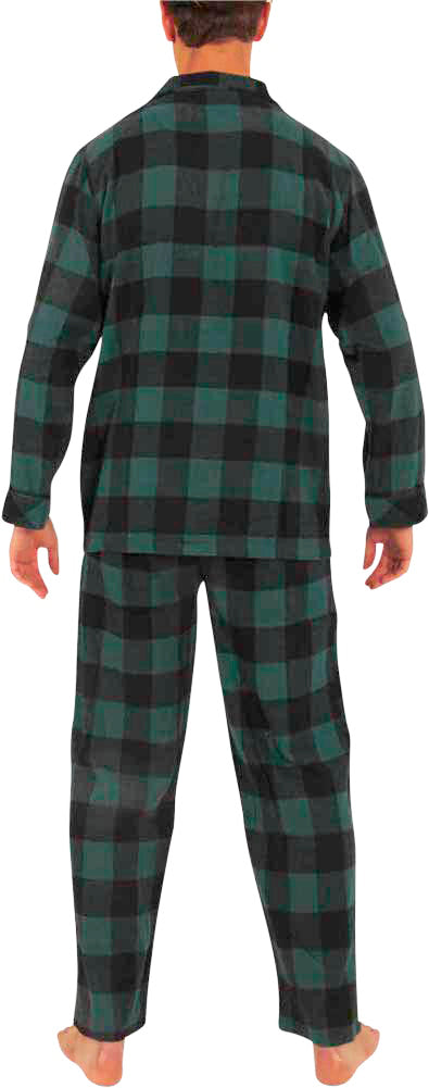 Norty Mens Cotton Poly Blend Yarn Flannel Pajama Lounge Sleep Sets