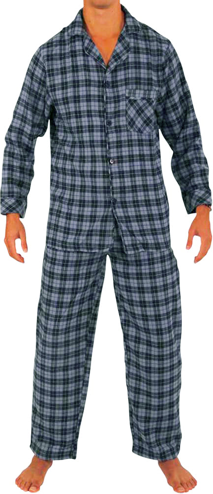Norty Mens Cotton Poly Blend Yarn Flannel Pajama Lounge Sleep Sets