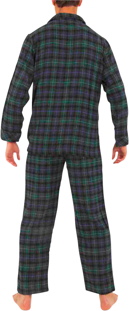 Norty Mens Cotton Poly Blend Yarn Flannel Pajama Lounge Sleep Sets