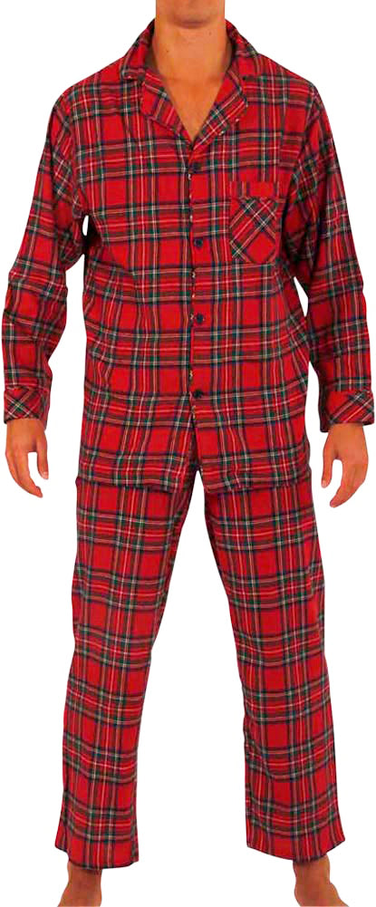 Norty Mens Cotton Poly Blend Yarn Flannel Pajama Lounge Sleep Sets