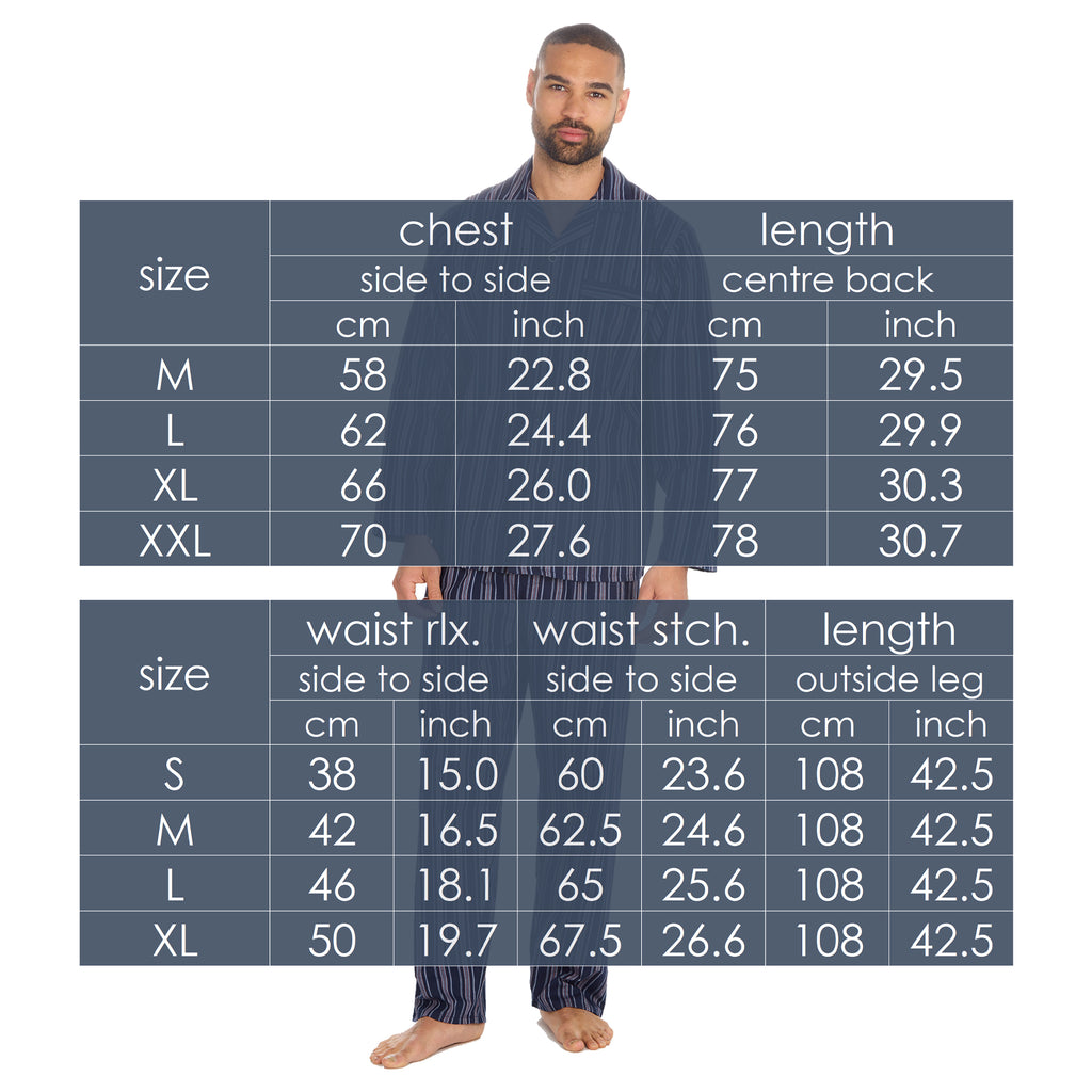 Mens 2-Piece Lounge Set Long Sleeved Shirt Long Pants Set Flannel PJs Loungewear