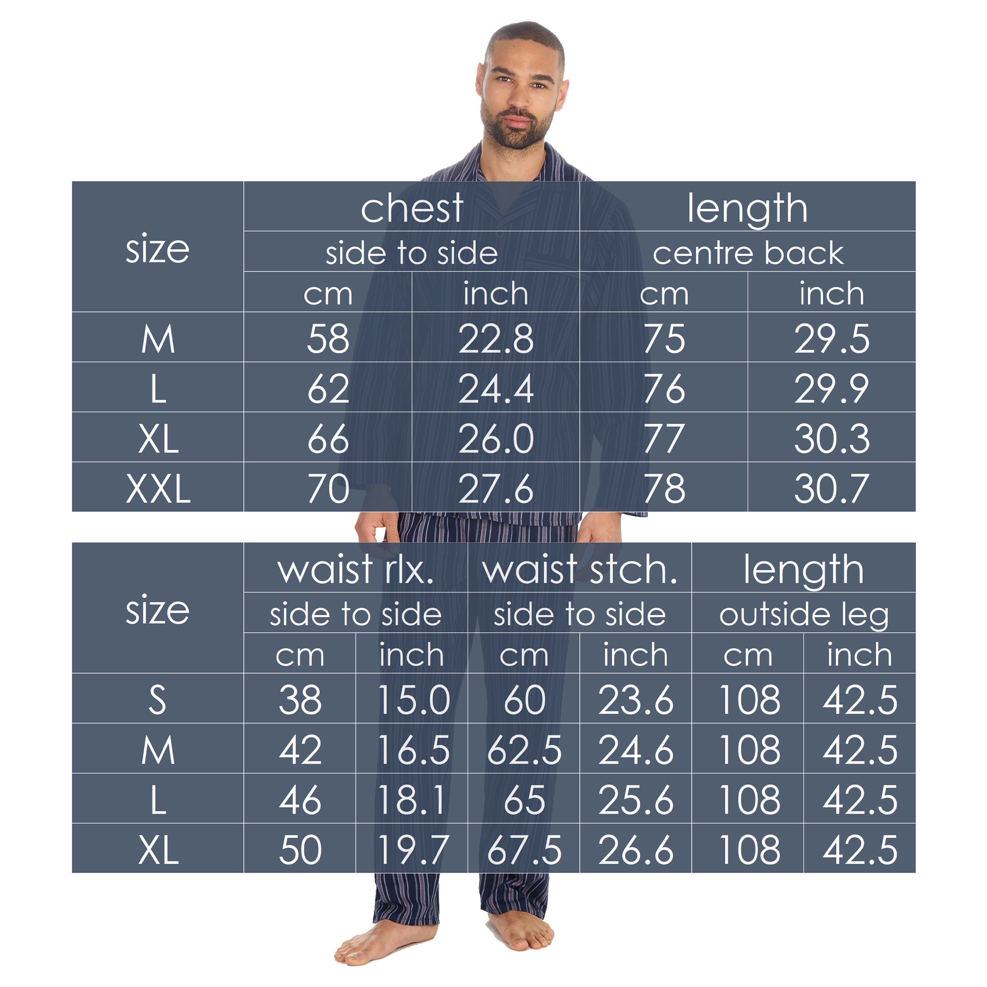 Mens 2-Piece Lounge Set Long Sleeved Shirt Long Pants Set Flannel PJs Loungewear