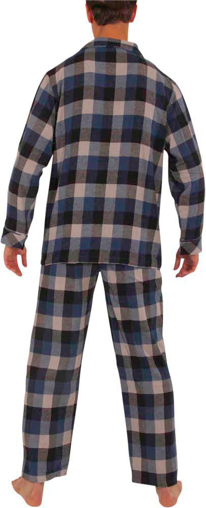 Norty Mens Cotton Poly Blend Yarn Flannel Pajama Lounge Sleep Sets