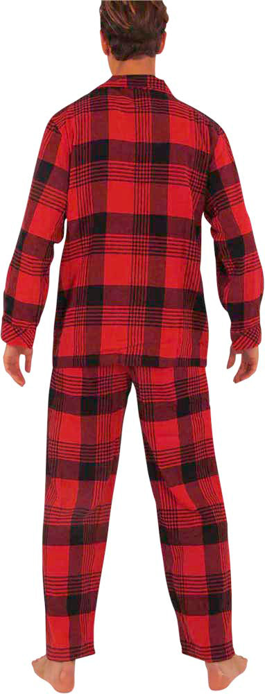 Norty Mens Cotton Poly Blend Yarn Flannel Pajama Lounge Sleep Sets