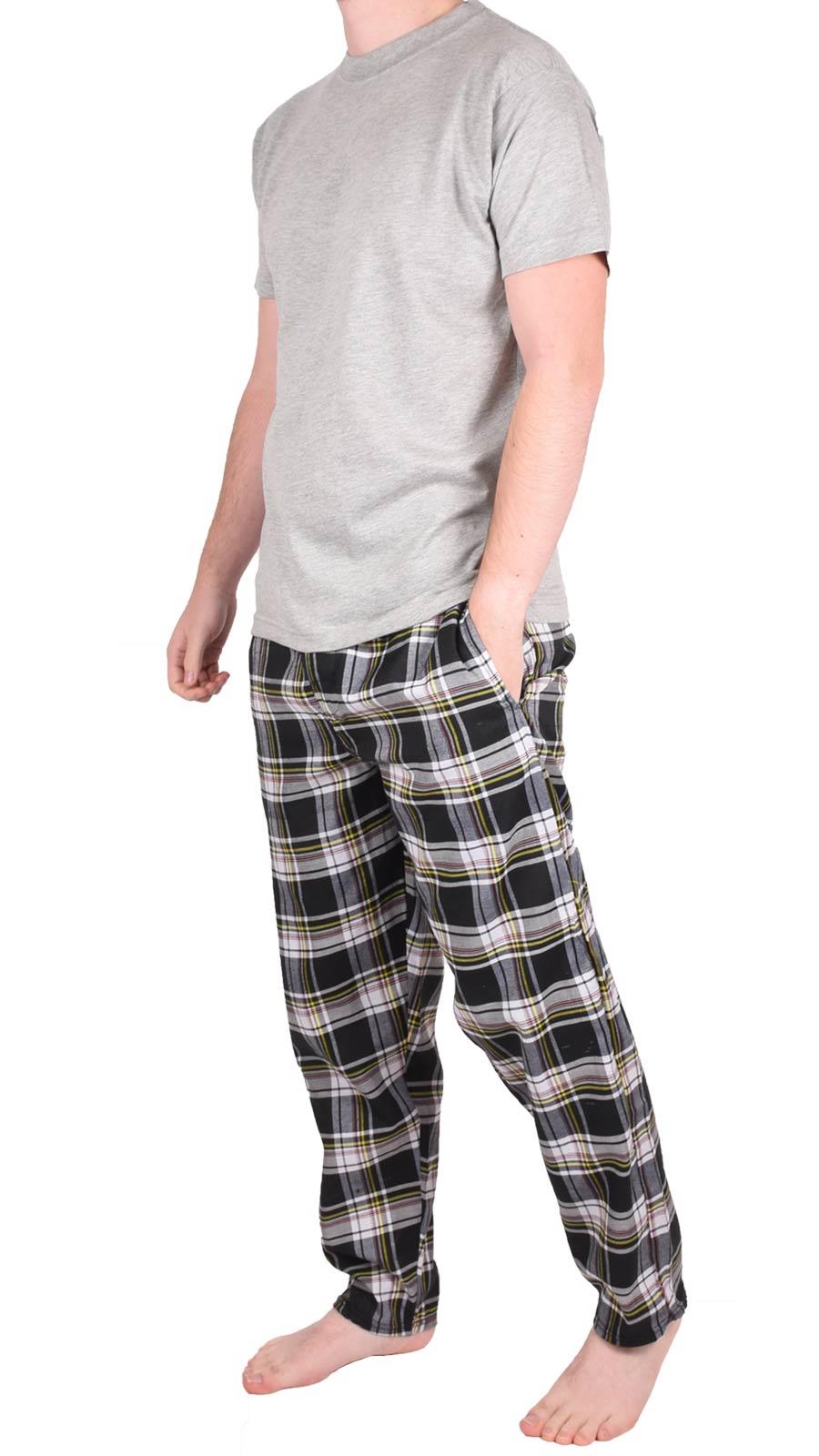Mens Pyjamas Set Short Long Sleeve Two Piece TShirt Lounge Trouser PJ Nightwear