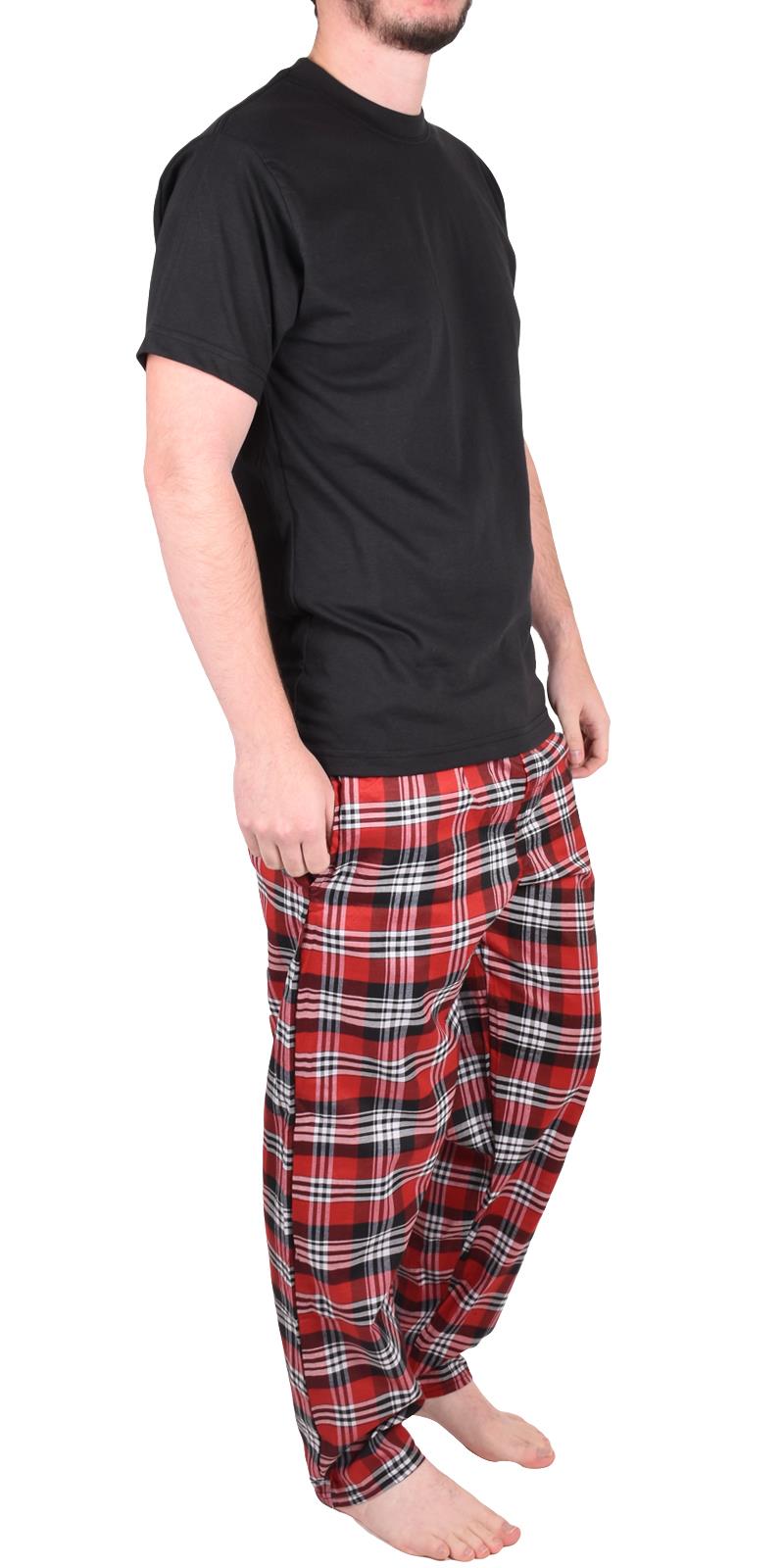 Mens Pyjamas Set Short Long Sleeve Two Piece TShirt Lounge Trouser PJ Nightwear