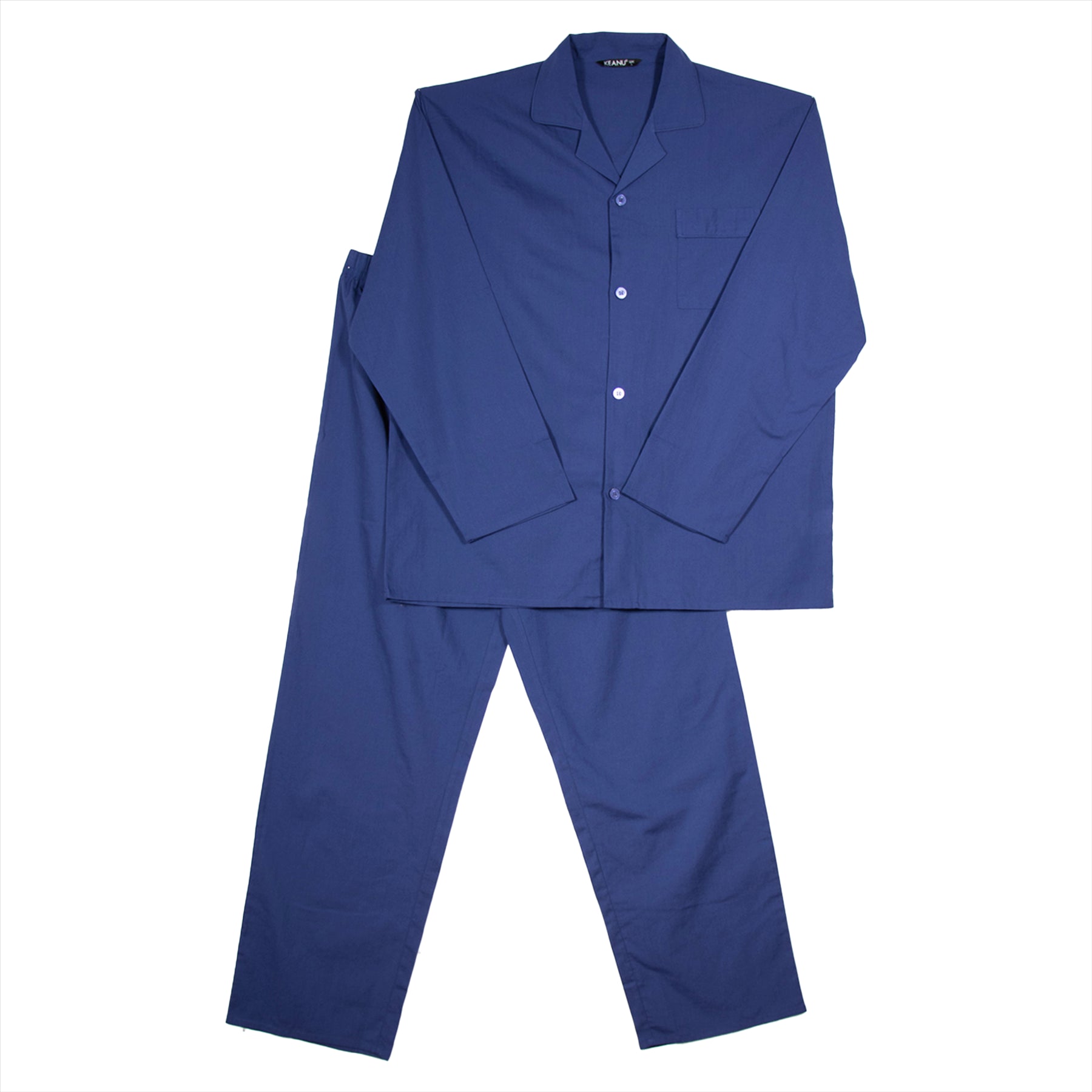 Mens  Oxford Woven Polycotton Plain Pyjama Set Nightwear Sizes S - 2XL