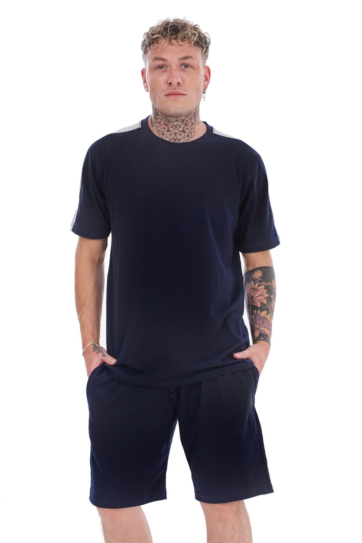 Mens Summer Tracksuit Set T-Shirt & Shorts 2 Piece Lounge Gym Outfit S-XXL