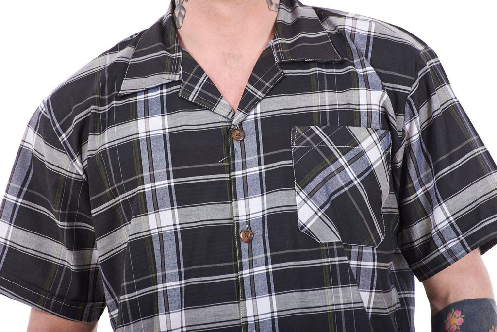 Mens Yarn Dyed Woven Pyjama Set Regular Big Size Check Cotton Blend Shorts M-5XL