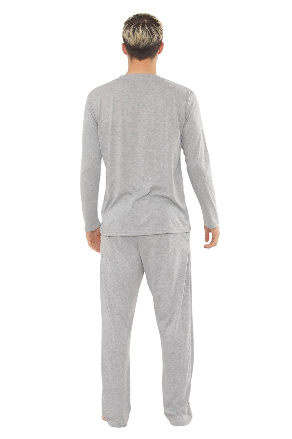 Mens Jersey Pyjama Set Long Sleeve Lounge Sleepwear Loungewear M to XXL