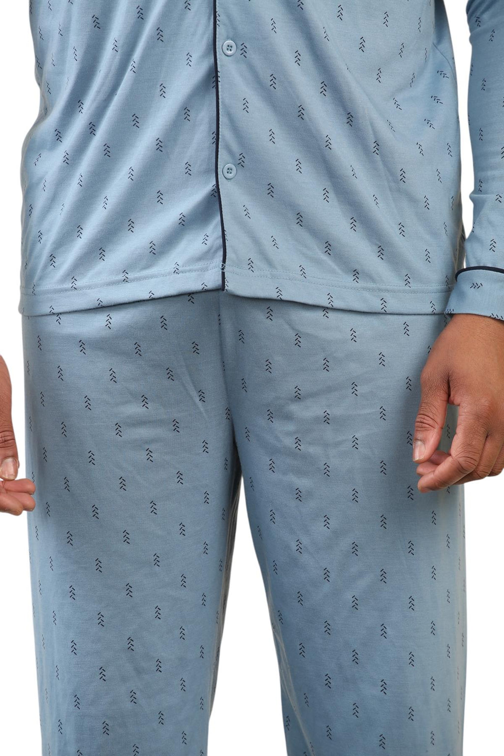Mens Classic Assorted Long Sleeve Pyjama Set Soft Touch Button Up Nightwear