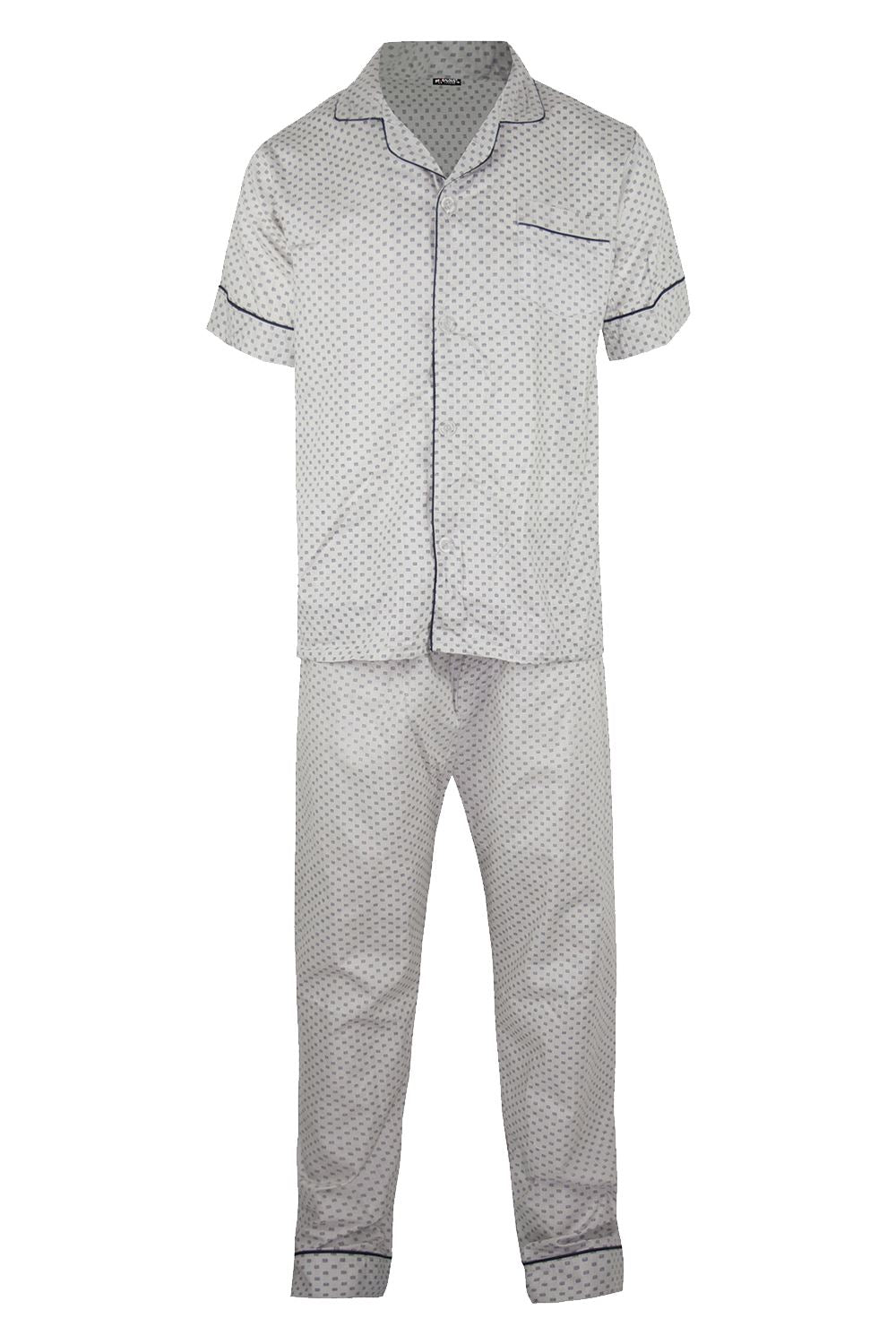 Traditional Stripes Dots Front Collar Sleep Suit Mens Pyjamas Pj Co-ord Set