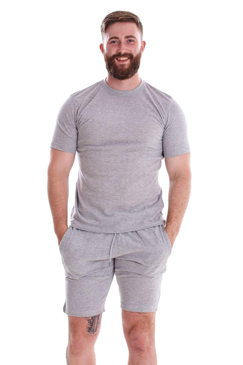 Mens Nightwear Set T Shirt and Shorts Two Piece Pyjamas Summer Sleep Lounge Wear