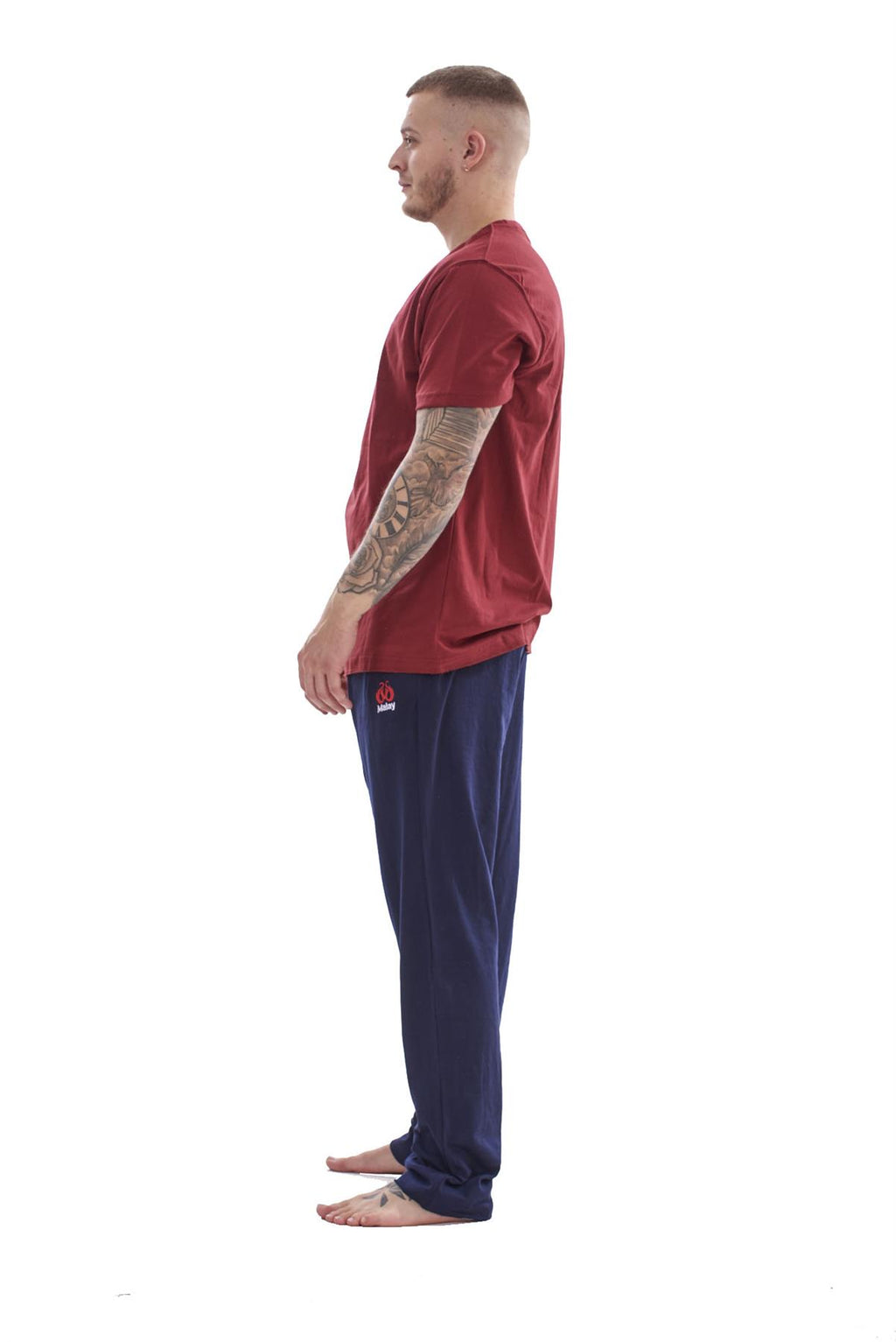 Mens Cotton Pyjama Set Jersey Top Pants Lightweight Loungewear Nightwear M-XXL
