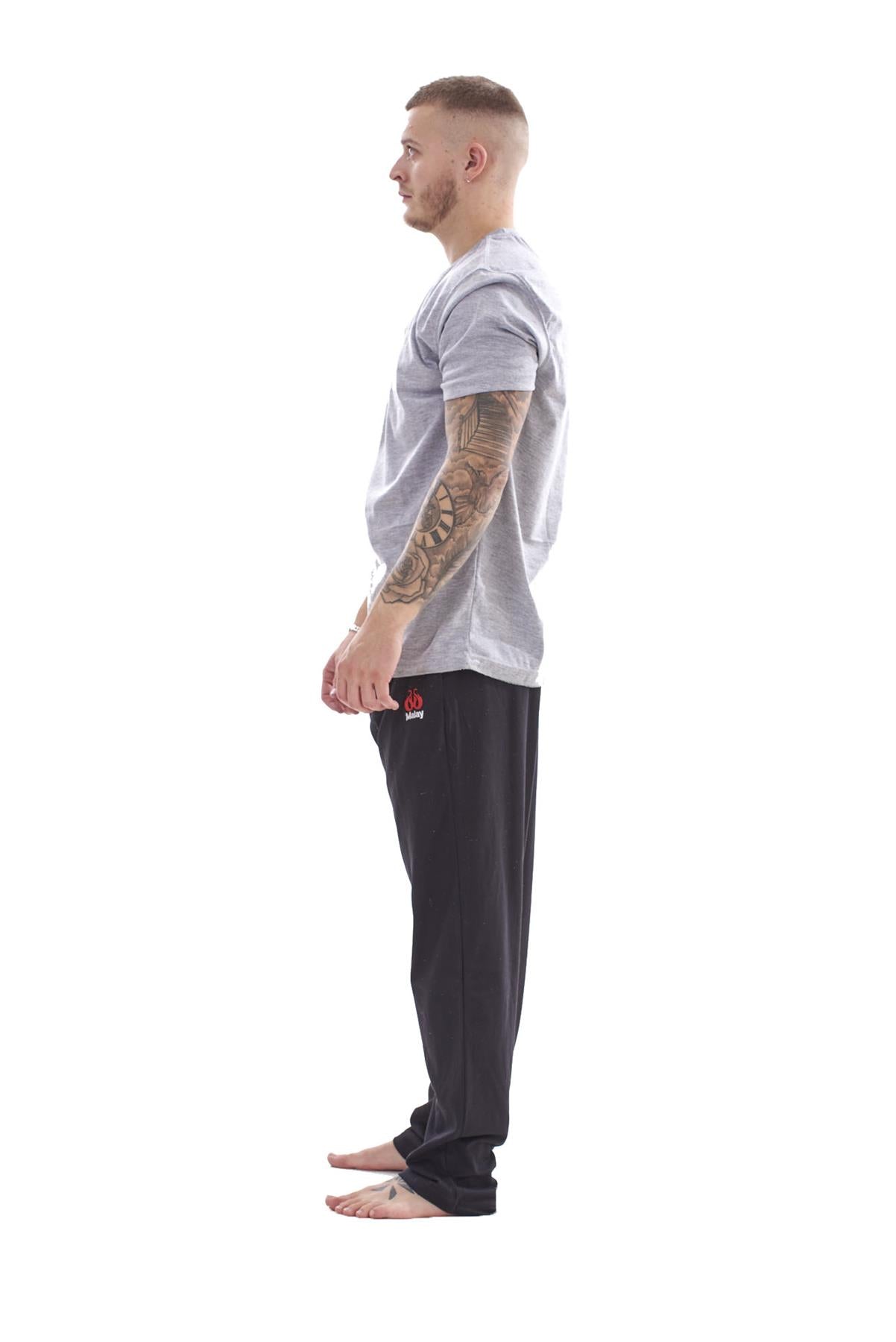 Mens Cotton Pyjama Set Jersey Top Pants Lightweight Loungewear Nightwear M-XXL